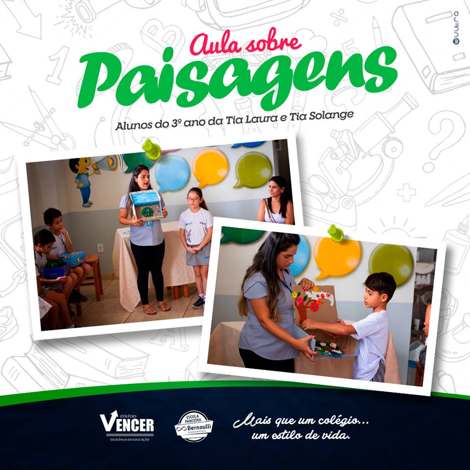 Os alunos do 3º ano da Tia Laura e da Tia Solange aprenderam de uma forma muito divertida sobre paisagem.